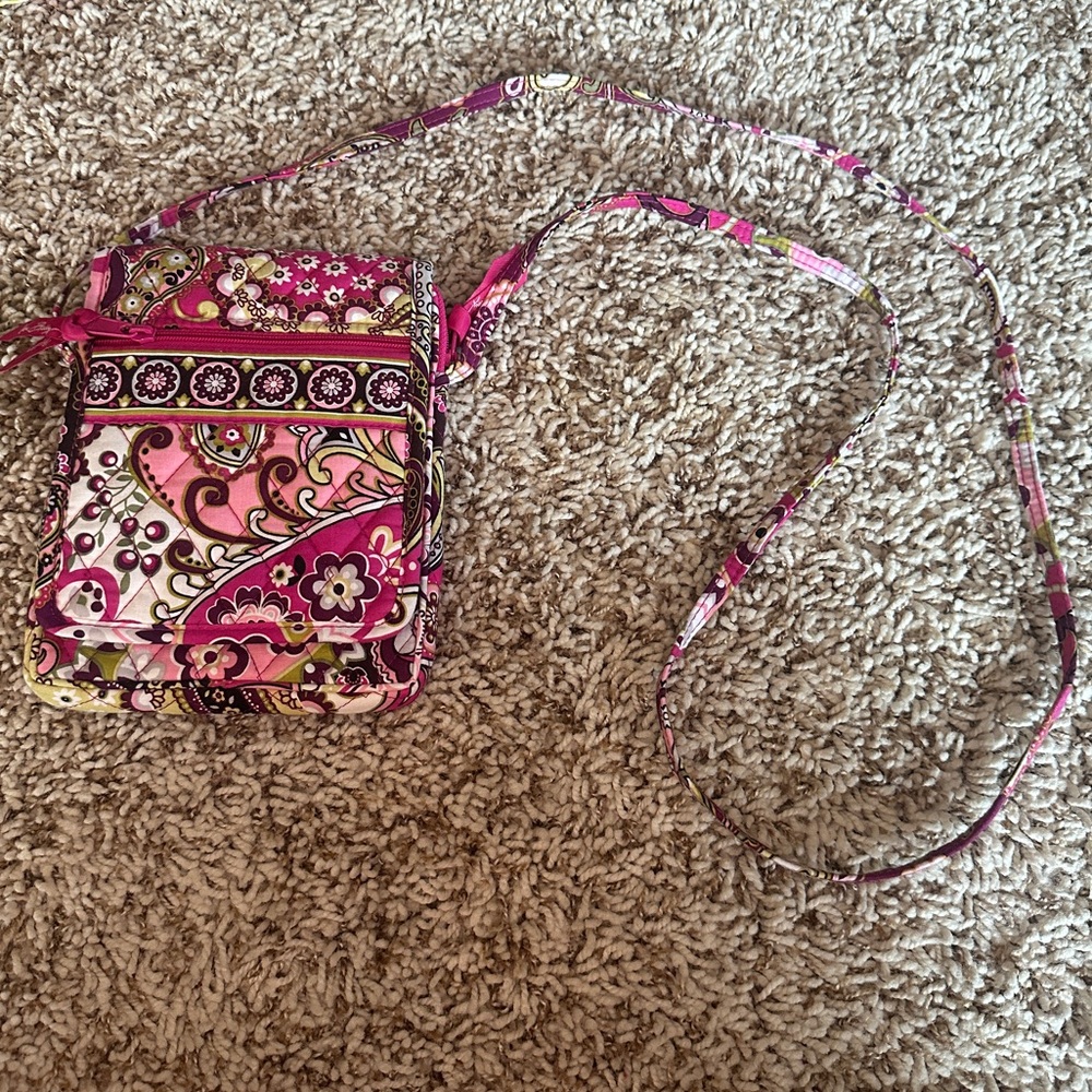 Vera Bradley Pink and Purple Crossbody Bag